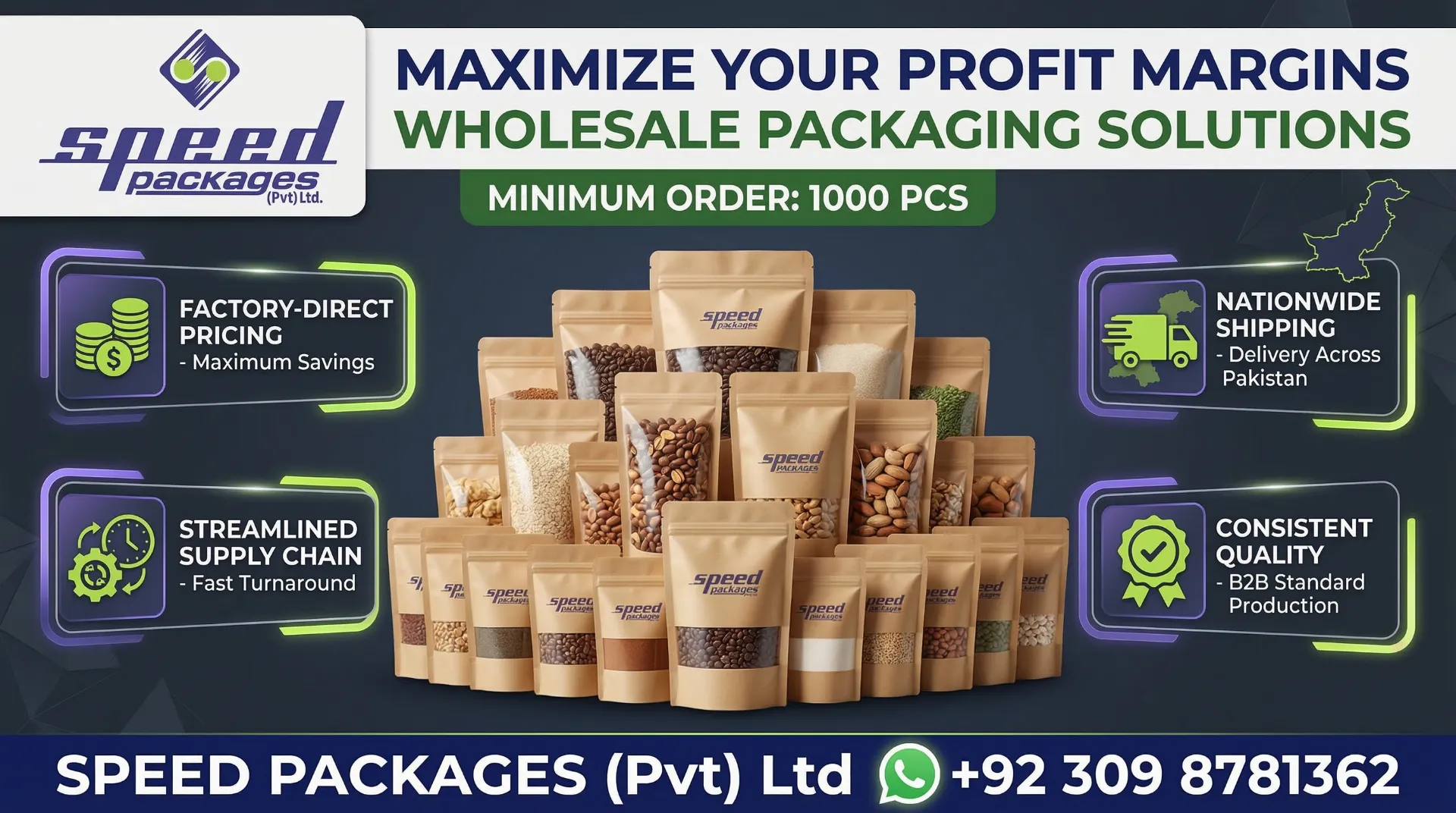 kraft pouches pakistan, kraft paper pouches lahore, stand up pouches with window pakistan, eco friendly packaging pakistan, brown kraft paper zipper bags